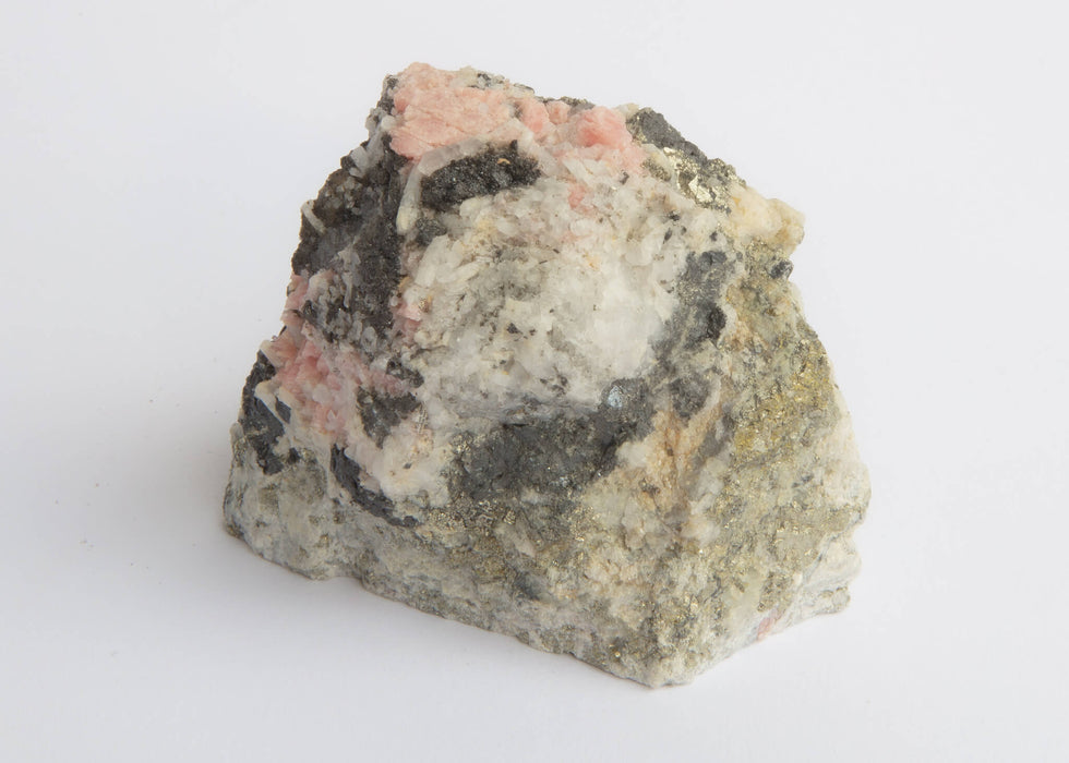 6: 2.38 x 313 x 2.47 inches - 364 g - $240. Prominent patches of pyrite. Also contains quartz.