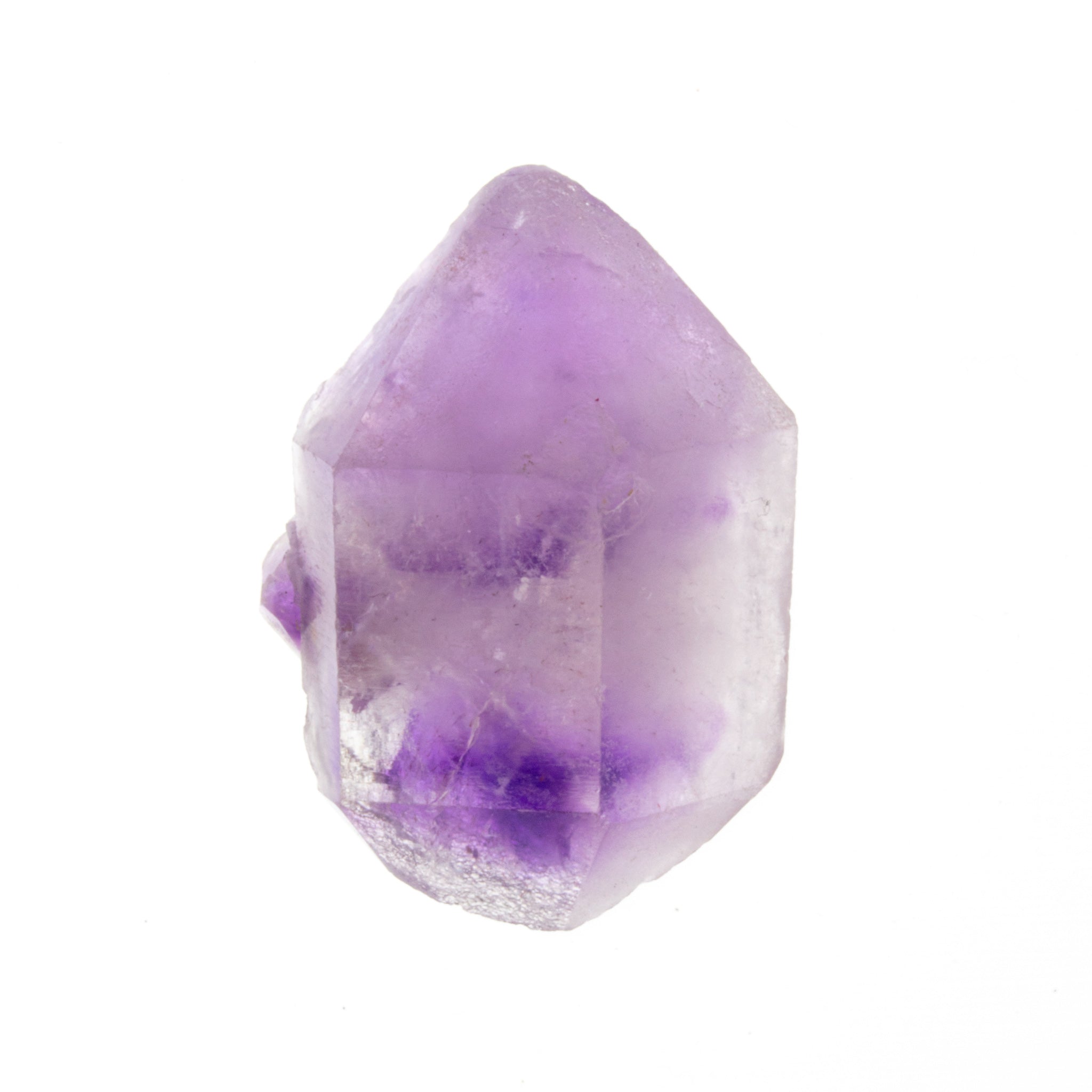 3: 1.04 x 1.49 x .74 inches - 18 grams - $200 Clear tip with dense amethyst coloring paried with a softer expression of ameythst on the other end.